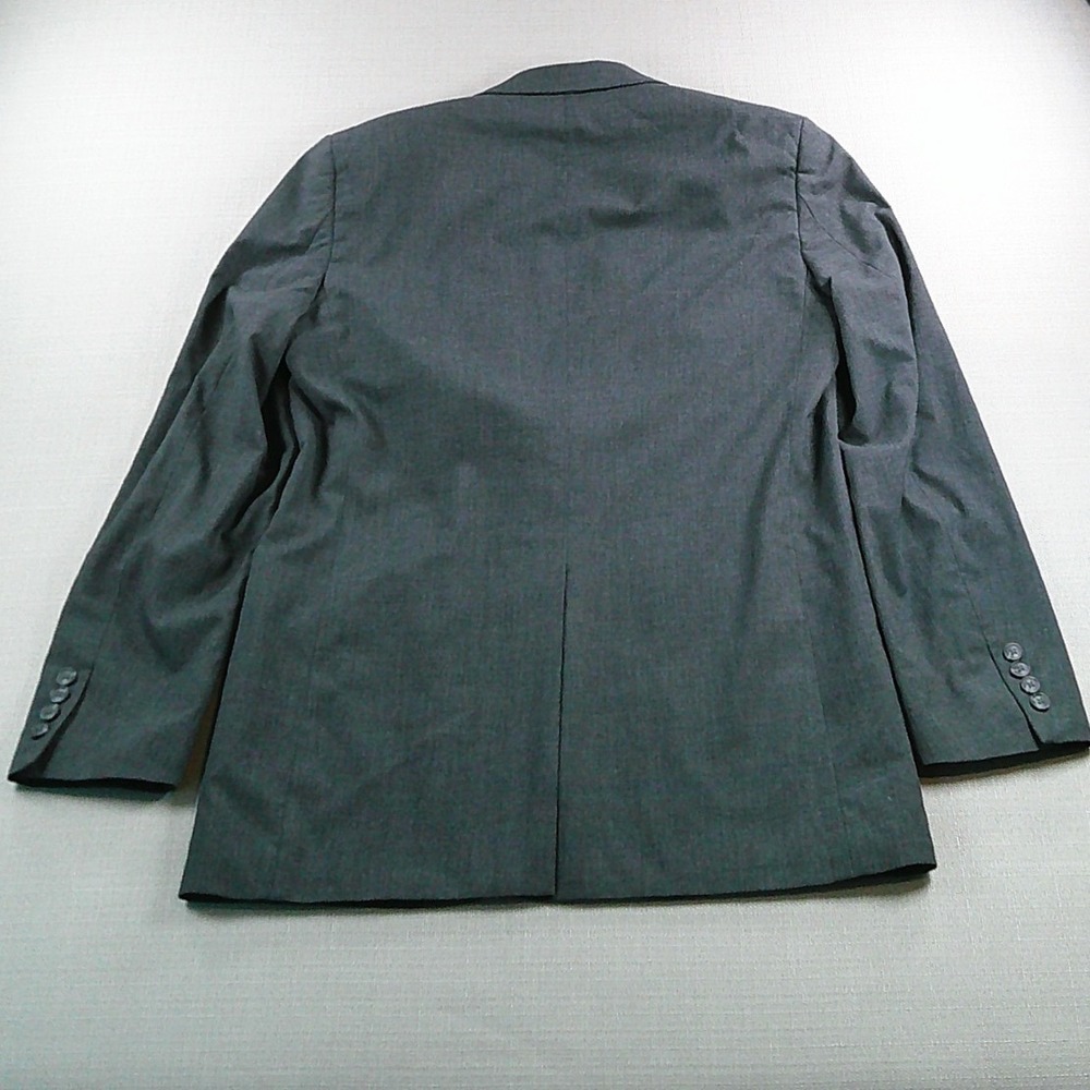 Saddlebred Sport Coat Mens 40L Grey Motion Stretch Two Button Blazer - Picture 3 of 11